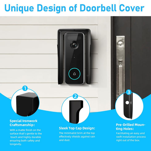 Doorbell Rain Cover,Ring Doorbell Cover,Waterproof Ring Doorbell Anti-Glare Cover?Ring Doorbell Rain Shield/Protector/Plate/Guard,Suitable for Acc...