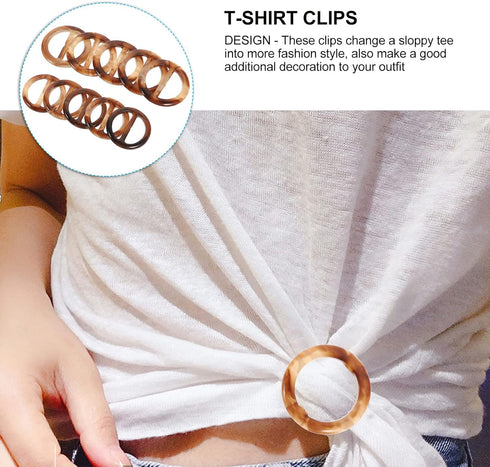 SUPVOX 20pcs Resin Round T Shirt Clips Scarf Buckle Rings Clothes Clip Rings...