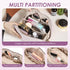 Travel Makeup Bag,Large Capacity Cosmetic Bags for Women,Waterproof Portable Pouch Open Flat Toiletry Bag Make up Organizer with Divider and Handl...