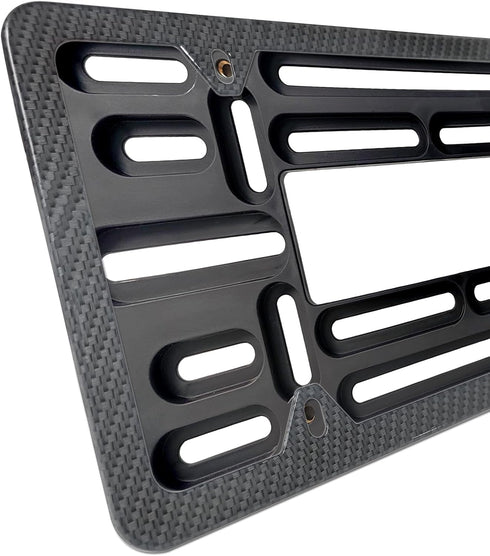 Aootf Front License Plate Mounting Kit-Universal Front Plate Holder Adapter Bumper Bracket & Carbon Fiber Style License Plate Frame, Anti-Theft Sc...
