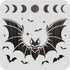BENECREAT 12x12inch Bat Plastic Cutouts Painting Template, Moon Phase Pattern Halloween Decoration Stencils for Art Spraying, DIY Mould Decor, Woo...