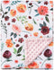 BORITAR Baby Blanket for Girls Super Soft Double Layer Minky with Dotted Backing, Receiving Blanket with Elegant Floral Multicolor Printed Blanket...