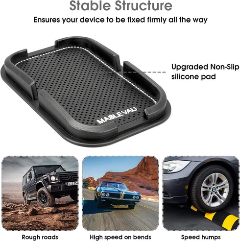 Anti Slip Pad Phone Holder for Car, Reusable Anti Slip Dashboard Pad with Heat Resistant and Damage Free Sticky Silicone Pads for Sunglasses, Keys...