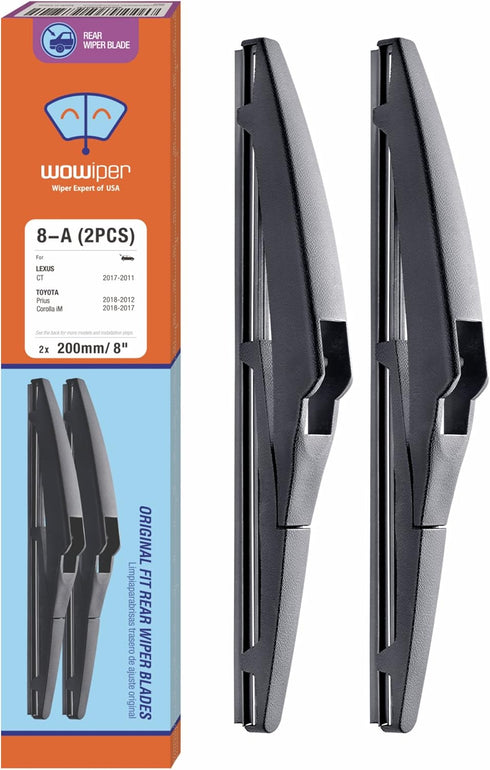 8 inch (8-A) Rear Wiper Blades Replacement for Toyota Prius 2019-2012 Prius C 2016-2012/Lexus CT 2017-2011/Scion xD 2014-2008 +More BACK Windshiel...