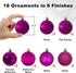 Fuchsia 2.5" Christmas Balls Christmas Tree Decoration Ornaments Shatterproof Hanging Balls for Birthday Halloween Holiday Wedding Decorations Set...