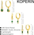 2/3 Pairs Dainty Small 14K Gold Plated Hoop Earring Set - Trendy Emerald Color CZ Drop Huggie Earrings for Women Jewelry Gift...