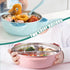 Double-Layer 316 Stainless Steel Baby Bowls with Non-Slip Silicone Suction Cup Insulated Toddler Bowls with Airtight Lids Dinner Plates Set with F...