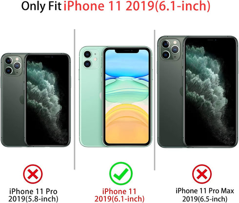 NITITOP Compatible for iPhone 11 Case Cute Clear Wavy Frame for Women Girl Love Heart Pattern Curly Shape Shockproof Soft TPU 2 in 1 Phone Cover -...