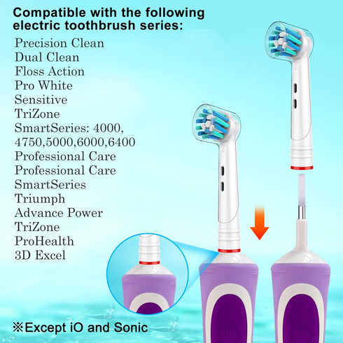 FIRIK Toothbrush Heads Replacement Compatible with Oral B: 8 Pack Professional Brush Head Refills for Braun Pro 1000/3000/5000/7000/8000/9000, Flo...