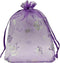 Ankirol 100pcs Sheer Organza Favor Bags Purple Butterfly Print For Wedding Gift Bags Samples Display Drawstring Pouches (5x7)...
