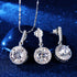 EVER FAITH 925 Sterling Silver CZ Gorgeous Round Cut Wedding Pendant Necklace Earrings Set for Women...