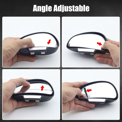 Car Blind Spot Mirror, HD Glasses Car Auxiliary Mirrors, Car Rearview Mirror Convex Wide Angle Stick + Clip On, Adjustable for Cars SUV Trucks Lef...