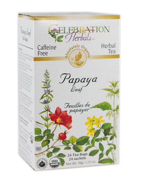 Celebration Herbals Papaya Leaf, Caffeine Free, 1.33 oz/38g, 24 Tea Bags...