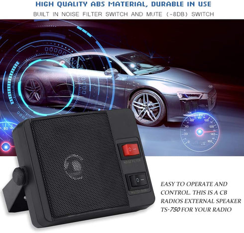 Car External Speaker, Portable Noise Cancelling Mobile External Speaker for YAESU Two Way CB Radio Car Mobile Radio...