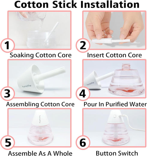 24PCS Humidifier Filters Sticks 3.14'' Replacements Cotton Stick Small Humidifier Filter Stick for INVODA Volcano Mini Cool Mist Humidifiers (24 P...