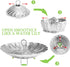 Steamer Basket Stainless Steel Vegetable Basket Metal Handle Folding Silicone Feet Steamer Insert for Cooking Veggies Fish Seafood Include Safety ...