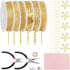 Fesorsi Gold Necklace Chain for Jewelry Making, 46ft 6 Style Rolled Steel DIY Jewelry Chain Roll Bracelet Bulk Link Plated Permanent for Earring A...