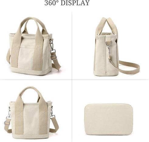 Blostirno Women's Small Canvas Tote Bag Stylish Satchel Mini Shoulder Crossbody Bags Fashion Hobo Messenger Purse Handbags...