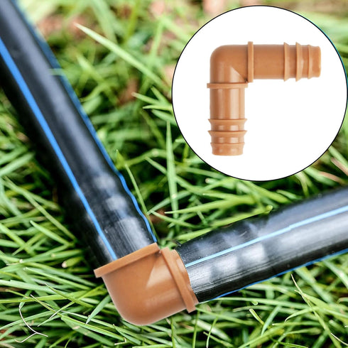 28 Pieces Drip Irrigation Fittings Kit for 1/2 Inch Tubing, 7 Couplings, 7 Tees, 7 Elbows, 7 End Cap Plugs, Barbed Connectors for Rain Bird, Compa...