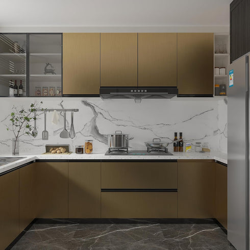 Stainless Steel Contact Paper for Countertop Waterproof Heat Resistant Brushed Metallic Peel and Stick Wallpaper Self Adhesive Wallpaper for Appli...