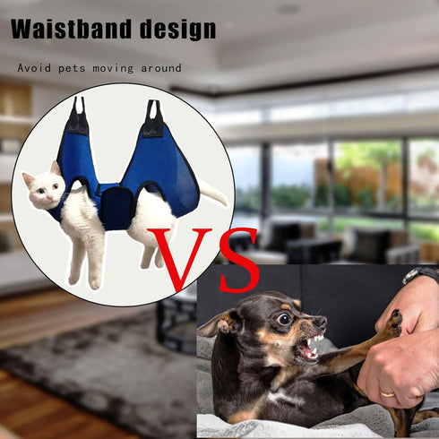 Dog Grooming Hammock, Pet Grooming Sling Holder Dog Hammock Dog Hanging Harness with Nail Clippers Nail File Pet Comb Dog Nail Trimming Hammock Do...