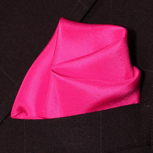 Fine Fuchsia Silk Pocket Square 100% Silk – Soft Mulberry Silk - Large 16” Square...