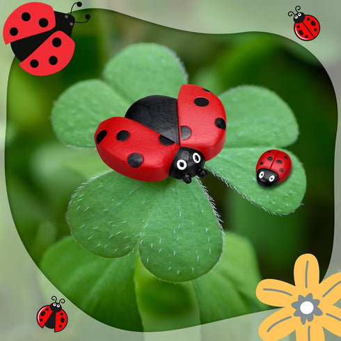 Gerrii 18 Pcs Small Resin Ladybugs Garden Decor Stones Holiday Ladybug Garden Yard Decorations Outdoor 4 Size Ladybug Mom Gifts Lady Bugs Yard Dec...