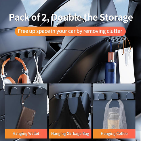 2PCS Car Purse Hook for Tesla Model 3/Y, Car Headrest Hooks for Purses and Bags, Purse Holders Car Seat Hooks for tesla accessories model y 2024...
