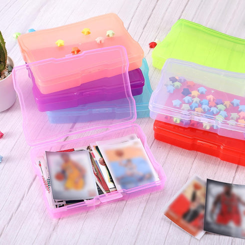PATIKIL 5x7 Photo Storage Box, 2 Pack Photo Boxes Storage Photo Organizer Cases Storage Container Picture Boxes Plastic for 5x7 Pictures Sticker S...