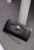 HOYOFO Skull Wallets for Women Zip Around Clutch with Credit Card Holder Phone Case Leather Long Goth Wallet Purse with Wristlet, Black...