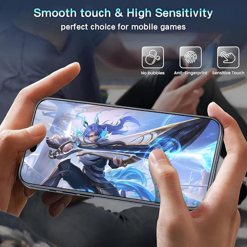 2 Pack iPhone 15 Screen Protector + 2 Pack Camera Lens Protector,Hd Ceramic Matte Glass Film,Sensitive & Smooth Touch,Bubble-Free Installation,Cas...
