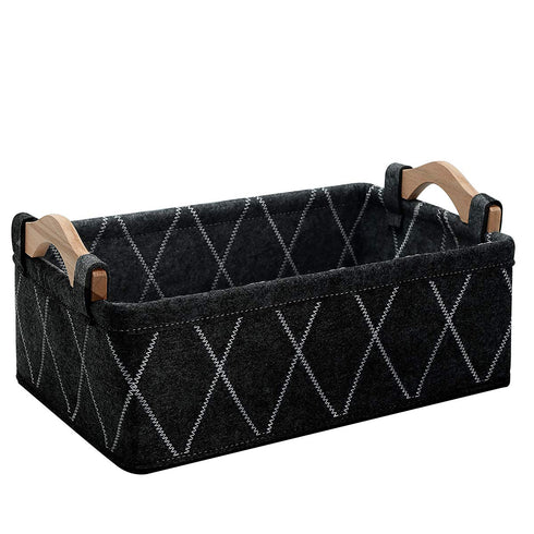 Small Baskets Collapsible Storage Bin Fabric Organizer for Shelves Underwear Socks Bra Towel Toiletry Baby Products Empty Gift Basket Dark GRAY...