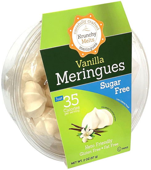 Krunchy Melts Original Sugar Free Meringue Cookies | Sugar Free Vanilla Flavor | Only 35 Calories Per Serving | Fat Free, Gluten Free, Dairy Free ...