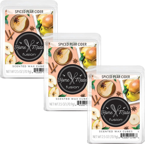 FUSION by Scentsationals Scented Wax Fragrance Melts - Spiced Pear Cider - Wax Cubes Pack, Home Warmer Tart, Electric Wickless Candle Bar Air Fres...