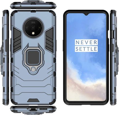 LuluMain Compatible with OnePlus 7T Case, Metal Ring Grip Kickstand Shockproof Hard Bumper (Works with Magnetic Car Mount) Dual Layer Rugged Cover...