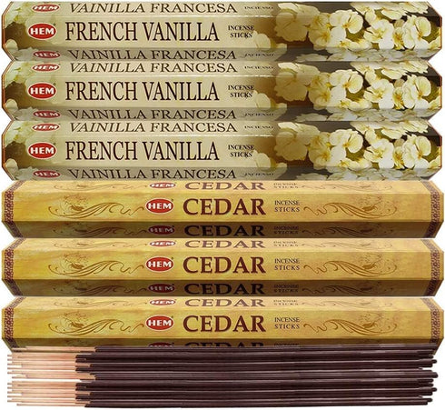TRUMIRI French Vanilla & Cedar Incense Sticks Bundle - 6 Sets of 20 Sticks Each, 120 Count...