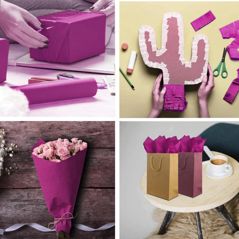 Jkopsnr 120 Sheets Plum Tissue Paper 20x14 Inches Plum Tissue Paper for Gift Bags Plum Wrapping Tissue Paper Bulk for DIY Crafts Birthday Hallowee...