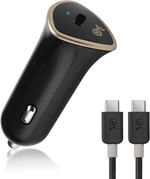 Cable Matters 15W / 3A USB-C Car Charger with a 3 ft USB-C to USB-C Cable (USB Type C Car Charger) in Black, Compatible with iPhone 15, 15 Pro Max...