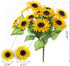 DerBlue 15.74'' Artificial Sunflowers Bouquet with 14 Heads(Two Different Diameter of Flowers) and 40 Leaves Fake Silk Sunflowers Bouquet for Home...
