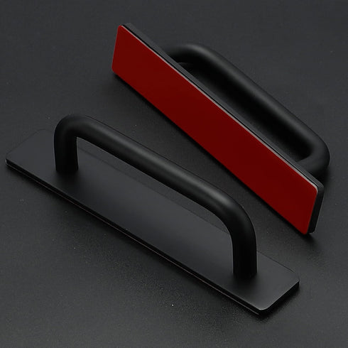 Ravinte Adhesive Cabinet Handles Self Stick Drawer Pulls Stick on Handle Black Cabinet Pulls No Drilling Push Pull Helper for Kitchen Cabinet Wind...