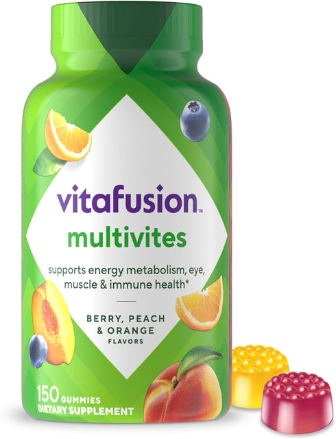Vitafusion MultiVites Gummy Multivitamins for Adults with 12 Vitamins and Minerals, Berry, Peach and Orange Flavored, America’s Number 1 Gummy Vit...