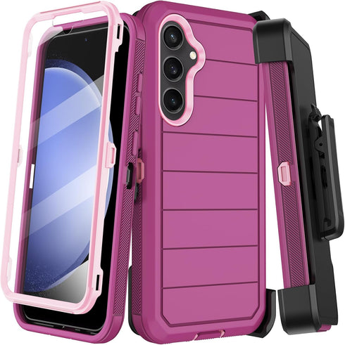 for Samsung Galaxy S23 FE Case with Belt Clip Holster & Kickstand,Built-in Screen Protector,Heavy Duty Shockproof Drop Protection Military Grade F...