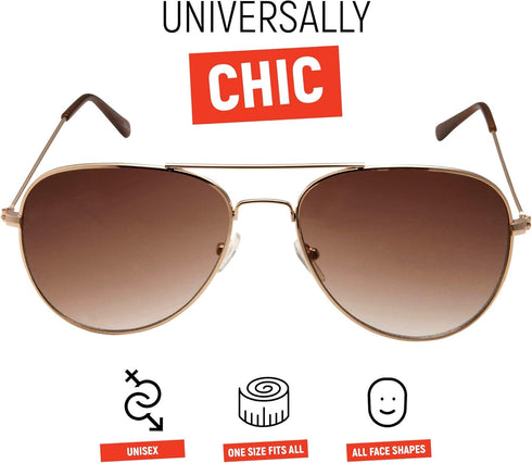 grinderPUNCH Unisex Aviator Sunglasses | Fashionable & Lightweight Frame Suits All Face Shapes | 100% UV Protection...