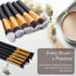 10pcs Premium Synthetic Mini Makeup Brush Set: Eyeshadow, Powder, Eyebrow, Eyeliner, Blush, Foundation & Concealer - Black & Golden...