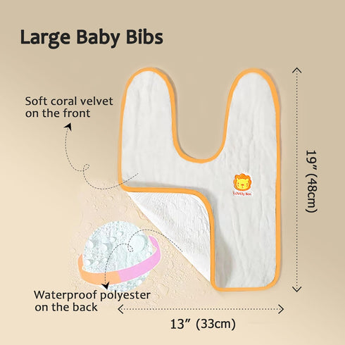 Set of 6 Baby Bibs| Waterproof Toddler Bibs| Large Towel Bibs for Toddler 1-6 Years| Bibs for Baby Boys and Girls...