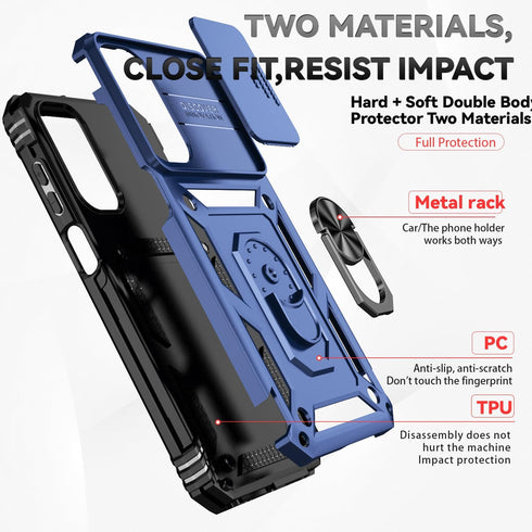 SunRemex for Samsung Galaxy A15 5G Case with HD Screen Protector,Samsung A15 5G Phone Case Built in Rotatable Metal Ring Holder Kickstand for Sams...
