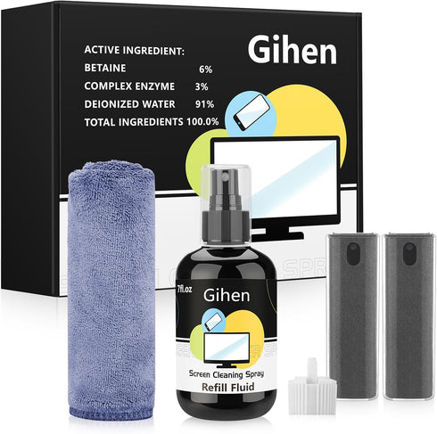 Electronic Screen Cleaner Kit, Screen Cleaner Spray and Wipe, Refillable Car Screen Cleaner, Laptop Computer Monitor Screen Cleaner, Phone iPhone ...