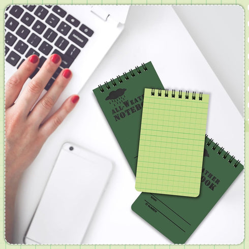 8 Pack Waterproof Notebook 3x5 All-Weather Pocket Notepad Write in The Rain Waterproof Notepad Stone Paper Police Notepad Suitable for Office Outd...