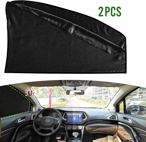 ZATOOTO Car Window Shades - 2 Pcs Black Silk Side Front Protection Covers - Magnetic Privacy Sun Shades Curtain Keeps Cooler for Baby Kids Sleepin...