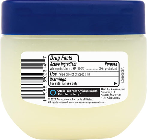 Amazon Basics Petroleum Jelly White Petrolatum Skin Protectant, Unscented, 7.5 Ounce, Pack of 1...